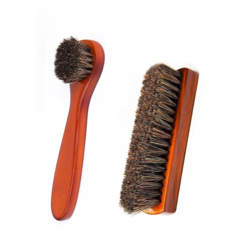 Brushing Boot Horse - Long-Handled Shoe Brush Horsehair Shoe Brush