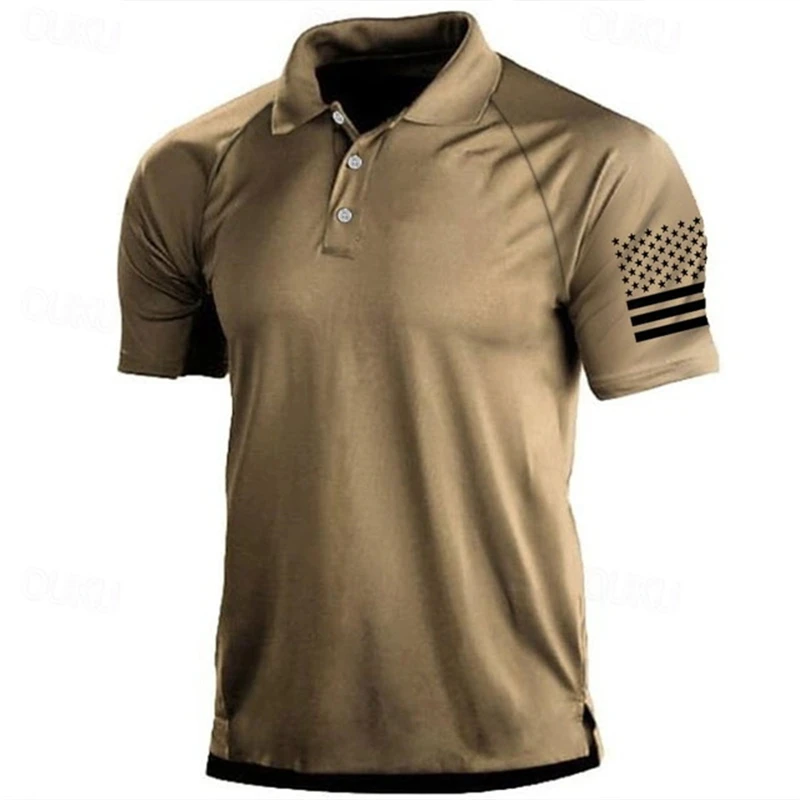 Outdoor Sport Usa - 3D Print USA Flag Pattern Polo