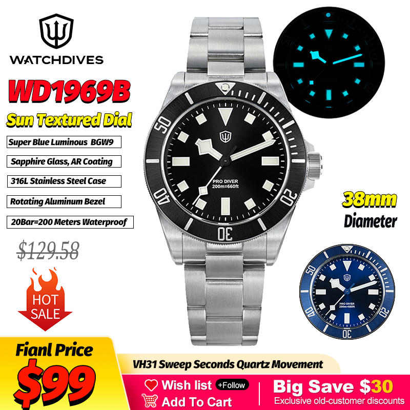 Outdoor Sport Smart Watch - Watchdives WD1969 Sun Textured Fashion Quartz
