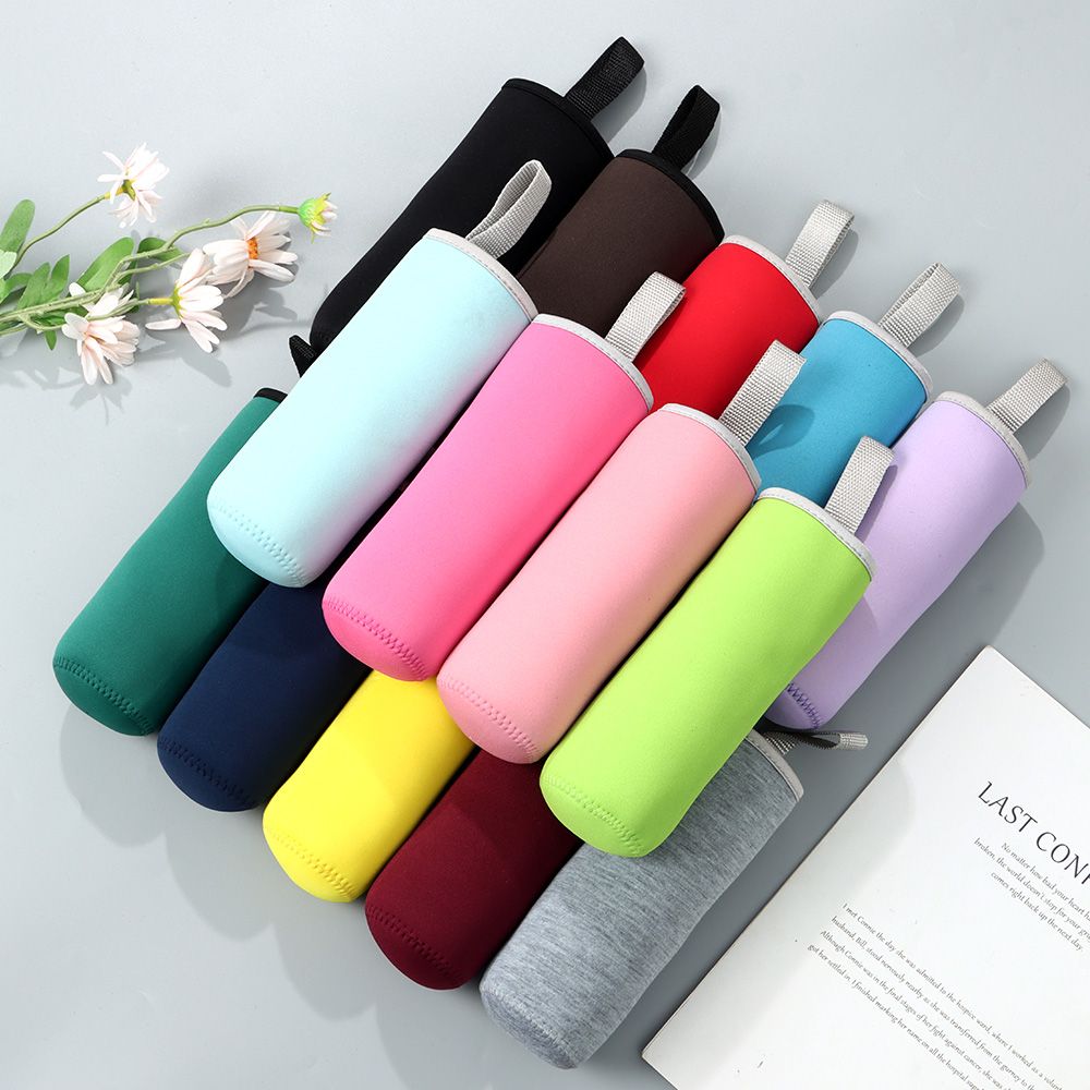 Outdoor Sport Glass Water Bottle - Multicolor Neoprene Water Bottle Cover Useful