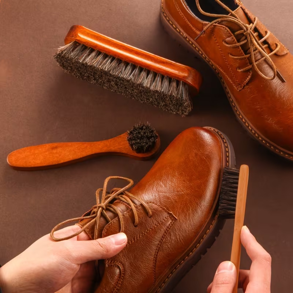 Brushing Boot Horse - 3PCS Horsehair Shoe Brush Set Polishing