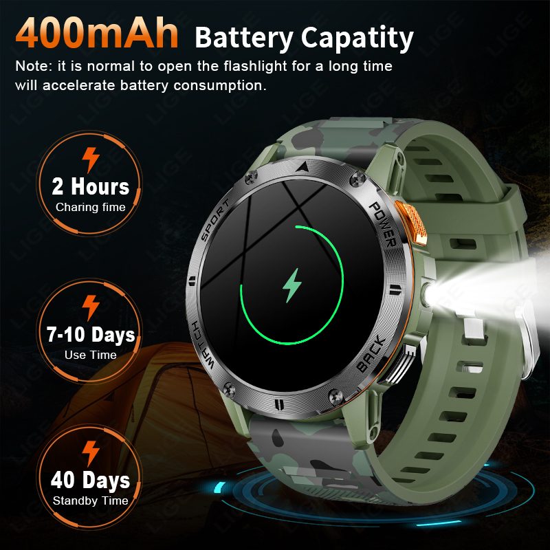 LIGE 400mAh Military Grade Men - Outdoor Sport Day review and price
