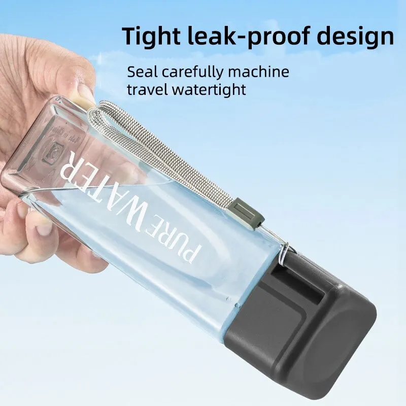 450ml,1 Pcs Clear Square Drink - Outdoor Sport Glass Water Bottle review and price