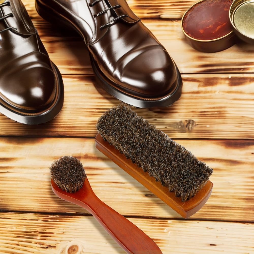 2 Pc Horsehair Shoe Brush Set, - Brushing Boot Horse review and price