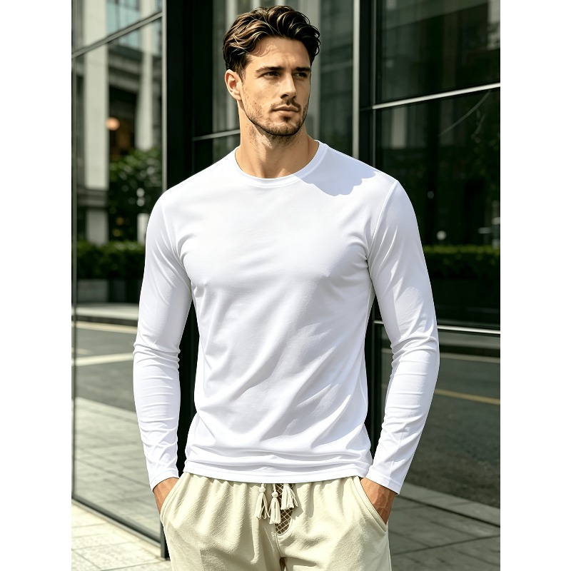 Solid Round Neck Long Sleeve T - Outdoor Sportswear review and price
