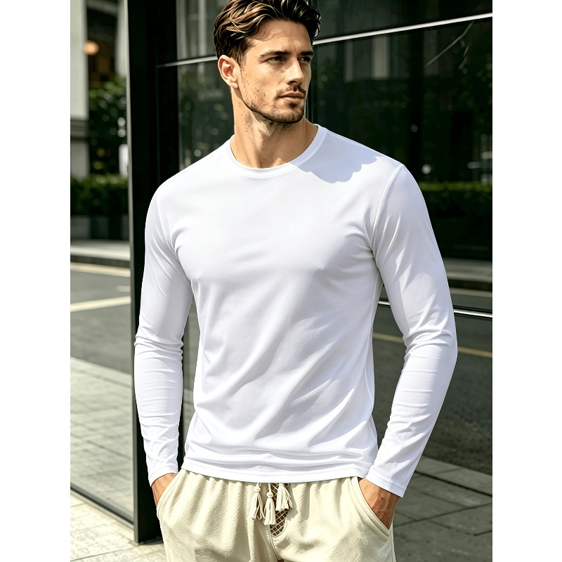 Solid Round Neck Long Sleeve T - Outdoor Sportswear review and price
